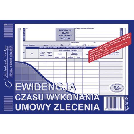 Druk MiP Ewidencja Czasu Wykonania A5/20